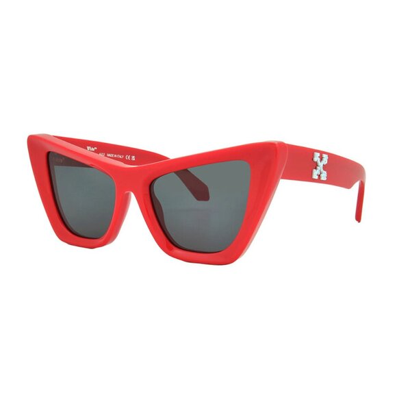 NEW OFF-WHITE CAT EYE SUNGLASSES EDVARD 12507 RED GREY OFF-WHITE WOMEN EYEWEAR - Picture 1 of 3